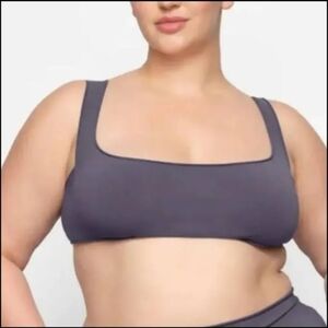 Skims Raw Edge Intimates Micro Scoup Bralette Color Thunder Size 3x NWT
